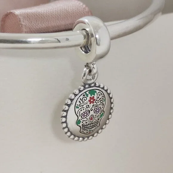 Pandora Mexico Skull Lover Dangle Charm Travel Vacation Pendant S925 Silver - Picture 3 of 5